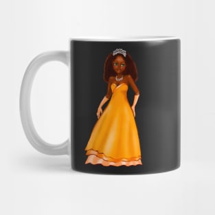 Black anime princess  ! beautiful  black girl with Afro hair, green eyes, Cherry pink lips and dark brown skin. Hair love ! Mug